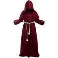 thumbnail image 1 of Albornoz de sacerdote, fraile medieval, capucha, monje renacentista, disfraz de monje con capucha, 1 of 5