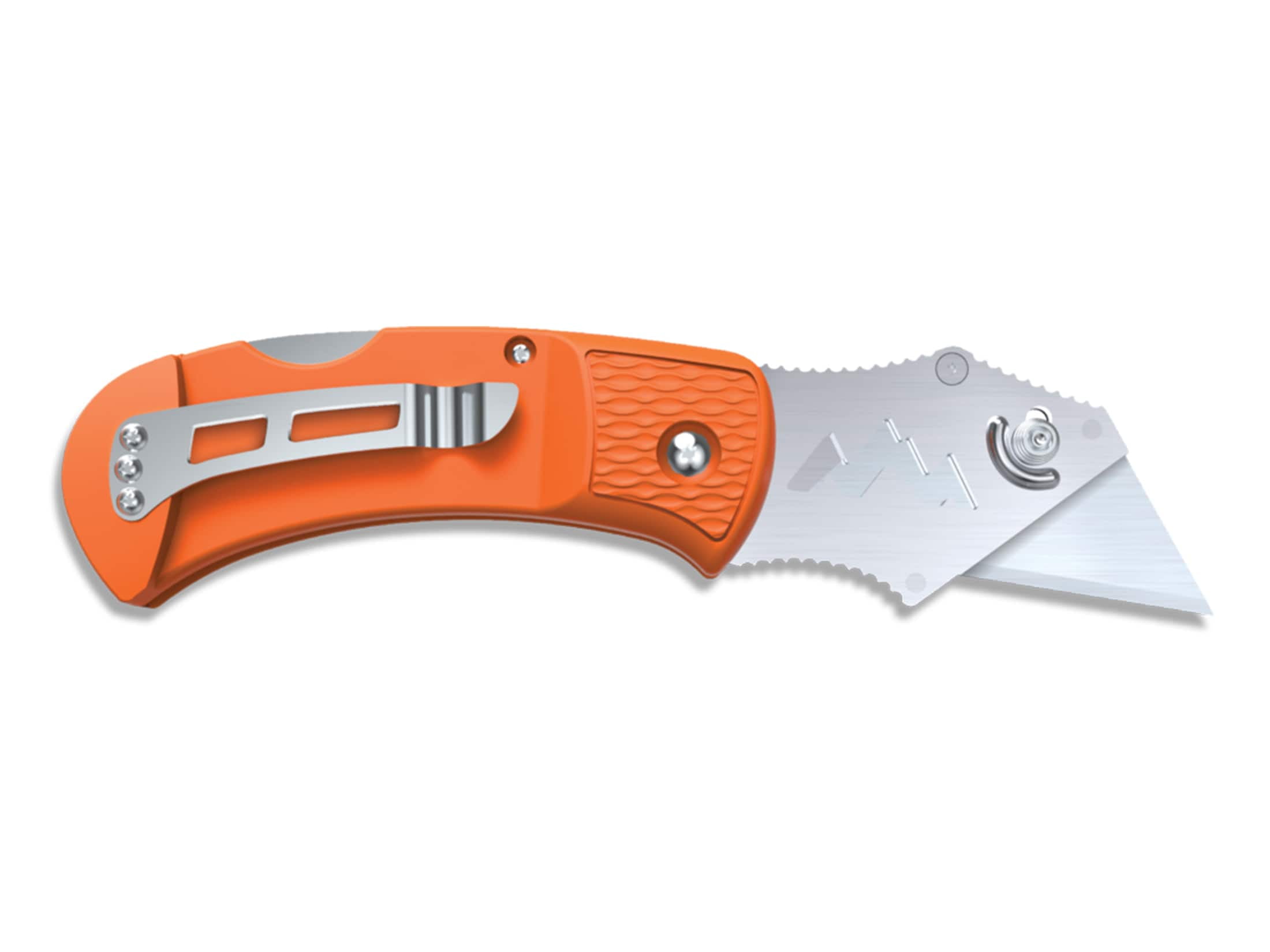 Outdoor Edge B.O.A. Utility Knife Pocket Knife 1" Razor 420J2 Satin Blade Glass Reinforced Nylon (GRN) Handle Orange
