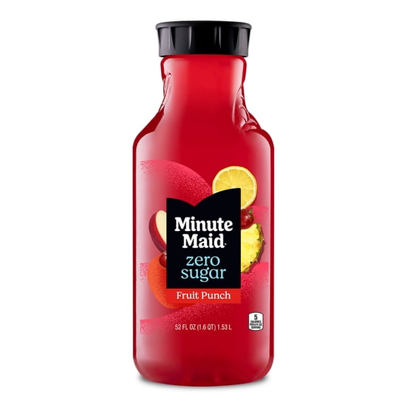 Minute Maid Zero Sugar Fruit Punch Juice Drink Bottle, 52 fl oz