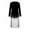 Black#1, variant on purcolt Womens Long Sleeve Dresses Casual Loose Crew Neck A-line Flowy Dress Flower Print Boho Midi Dress