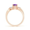 thumbnail image 2 of ANGARA Natural Amethyst and Diamond Twisted Vine Ring in 14K Rose Gold for Women (Size-6mm) | February Birthstone, Birthday, Anniversary, Jewelry Gift for Women | Natural Amethyst Ring, 2 of 10