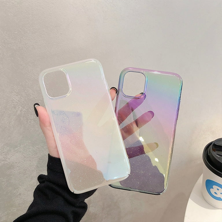 for iPhone 12promax Case, Fashion Sparkly Laser Color Changing