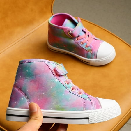 Kushyshoo Colorful Toddler High Top Girls Sneakers Kids Walking Shoes 11M