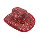 thumbnail image 4 of Sombrero de vaquero navideño, sombrero de jazz para presentaciones en , juegos de rol, disfraces elegantes Rojo, 4 of 8