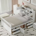 thumbnail image 4 of [Luckynote]Full Size Captain Platform Bed Frame with Storage Bookcases and Shelves,Four Drawers,White, 4 of 10