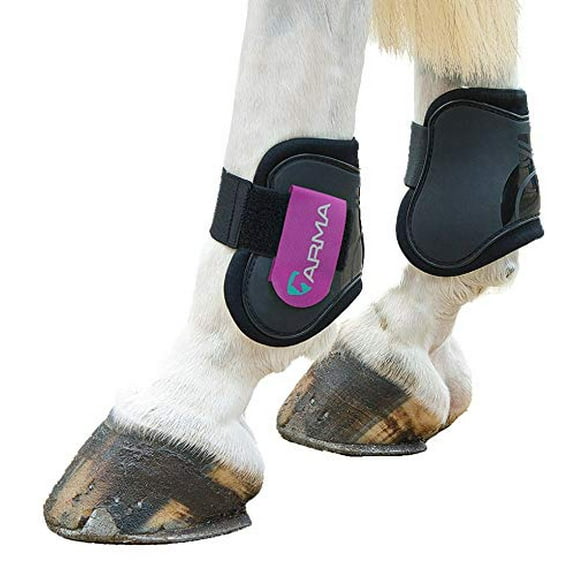 Shires ARMA Rear Fetlock Boots #1891 Black/Plum / Pony/Cob