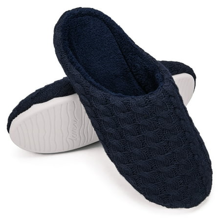 

KingShop Womens and Mens Memory Foam Slippers Comfort Knitted Cotton-Blend Closed Toe Non-Slip House Shoes Indoor & Outdoor