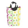 thumbnail image 1 of Waterproof Collapsible Laundry Hamper, Abstract Geometric Design Aluminum Handle Laundry Bag Storage Basket, 50L, 1 of 6