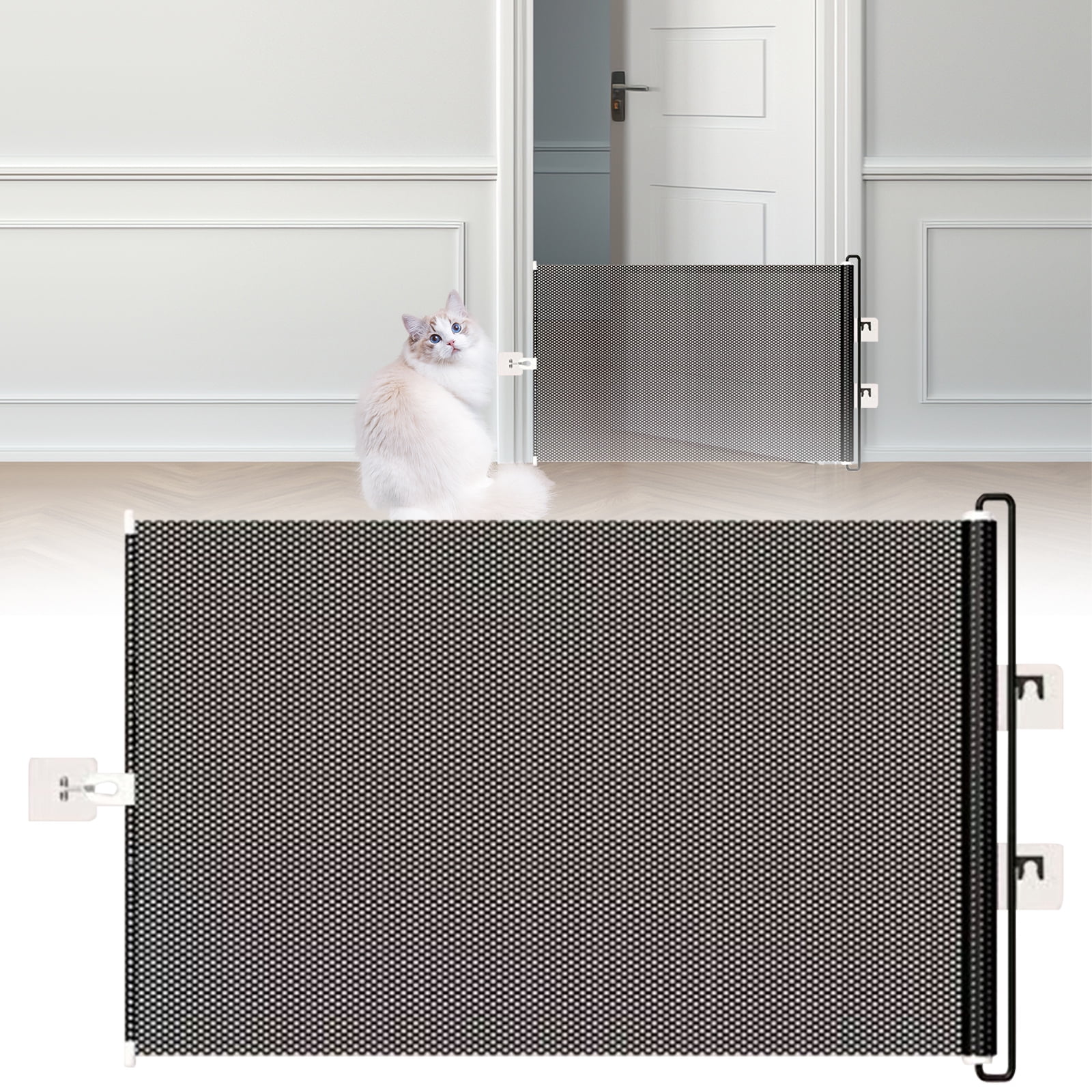 Retractable Dog Gate for Doorways and Stairs No Drill Pet Safety Gate Easy Install Indoor Outdoor Barrier for Dogs
