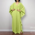 thumbnail image 7 of Tqyyweavej Kaftan Dresses for Women Plus Size Solid Color Loose Beach Cover Up Robe Soft Long Sleeve Deep V Neck Popular Swimsuit Coverup, 7 of 7
