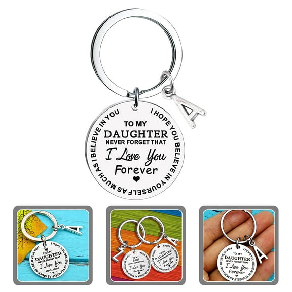 HAKIDZEL Stainless Steel Keychain For Mom From Daughter Metal Key Chains With Inspirational Quote 1Pcs 6x3cm