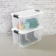Sterilite 70 Qt Plastic Stackable Storage Bin with Latching Lid, (4 Pack)