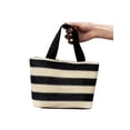 thumbnail image 3 of ZAXARRA Women Woven Tote Bag Color Block Striped Straw Bag with Magnetic Snap, 3 of 9