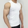 thumbnail image 2 of Ierhent Undershirts for Men Men's Spring And Summer Leisure Sports Fitness Stitching Stripe Color Print Sleeveless T Shirt Vest White,M, 2 of 7