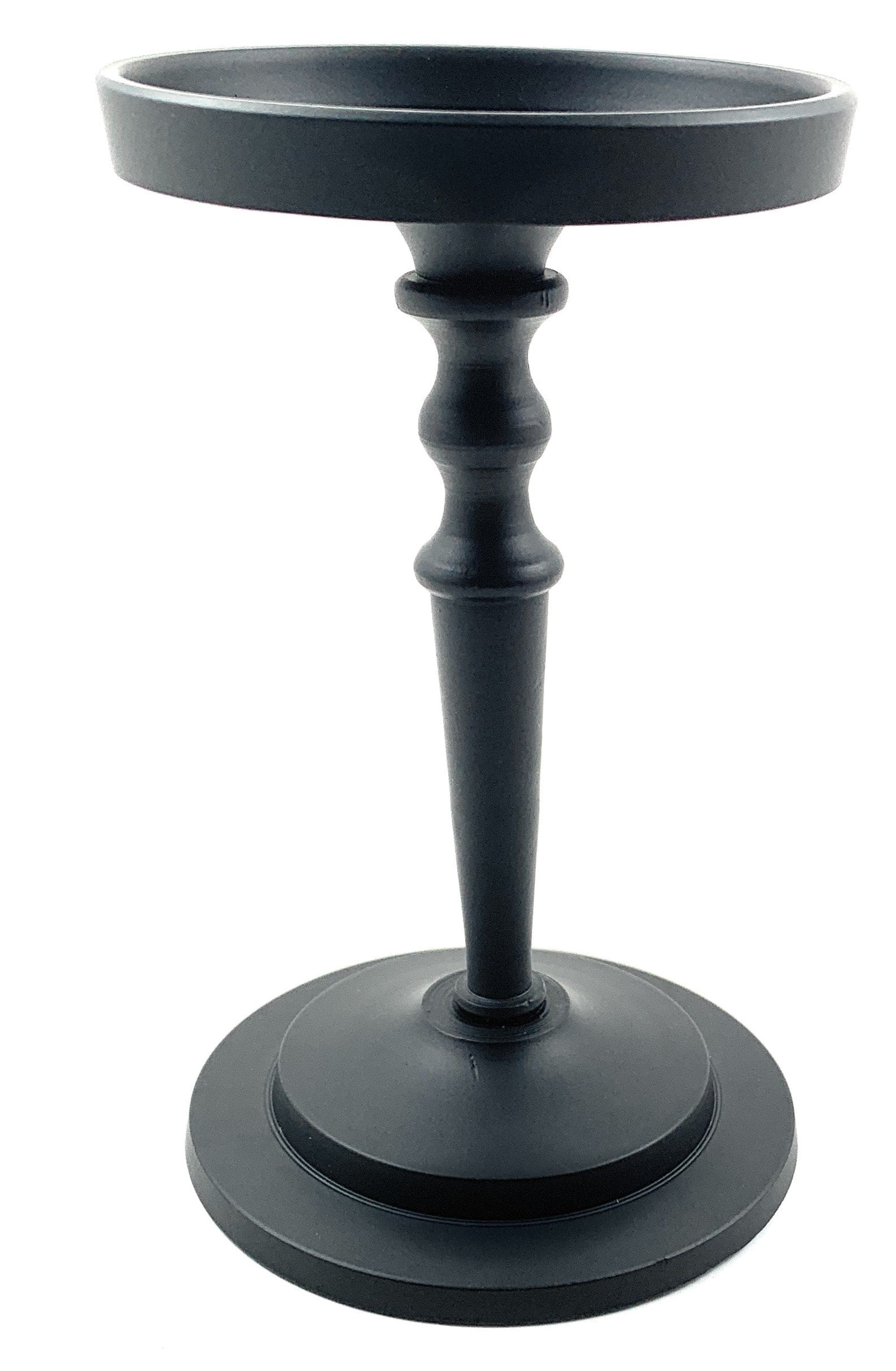 Pillar Candle Holder (Glossy Black, 8")