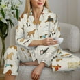 thumbnail image 6 of Gukieu Dogs Funny Pets Print Women's Long Sleeve Pajama Set, Button Top Elastic Pocket Pajama Pants Two Piece Set Home Wear-XX-Large, 6 of 7