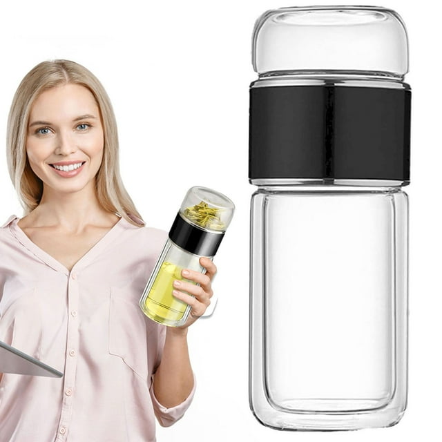 Tea Infuser Bottle TASTAN Double Layer Insulated Tea Infuser - 304 Stainless Filter with Three Capacity Options | Portable, Leak-Proof, Perfect for Brewing Loose Tea On-The-Go, Portable Brewer, K