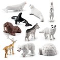 thumbnail image 2 of 10x Statues Miniatures Modèle Réaliste Arctic Animal Décoration de Bureau à Domicile, 2 of 9