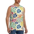 thumbnail image 2 of Uemuo Cartoon Flowers Pattern Men's Sleeveless T-Shirt,Muscle Athletic Tank Top, Moisture-wicking Quick-dry Breathable Classic Tee Top for Gym Run Outdoor Sports-3X-Large, 2 of 8