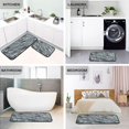 thumbnail image 4 of 2-Piece Kitchen Rugs Set Non-Slip Mats Carpet Floor for Kitchen, Bathroom (19.7"x27.6" & 19.7"x47.2") Silver Flowers Pattern, 4 of 7