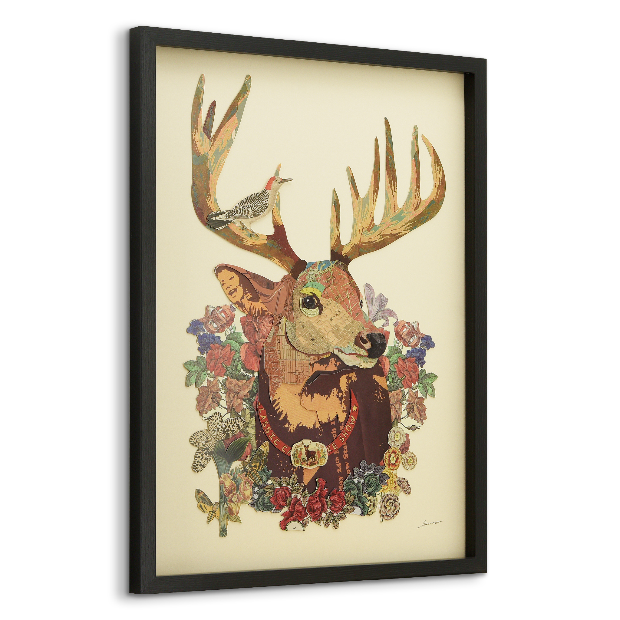 Video Game Young Girl With Her Magic Deer Framed On Canvas Print