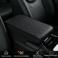 thumbnail image 2 of ST SoleMe.Tc Black Leather Center Console Pad Car Armrest Cushion- Car Arm Rest Covering Vehicle Memory Foam Armrest Box Cover for Car Suv Truck, Water Ripple Style, (L), 2 of 7
