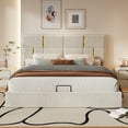 thumbnail image 2 of HMYG Queen Size Upholstered Platform Bed with Hydraulic Storage System,No Box Spring Needed,Beige, 2 of 7