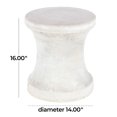 thumbnail image 5 of DecMode 14" x 16" White Fiberclay Ceramic Distressed Hourglass Outdoor Accent Table, 1-Piece, 5 of 16