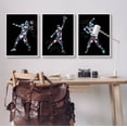 thumbnail image 2 of Stupell Industries Geometric Pattern Sports Players Graphic Art White Framed Art Print Wall Art, Set of 3, Design by Arrolynn Weiderhold, 2 of 7