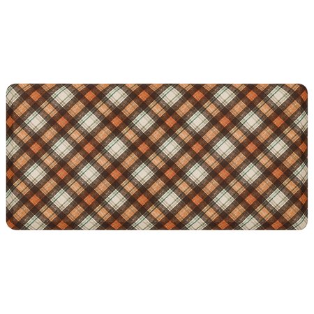 Mohawk Home Harvest Chalk Plaid Dri-Pro Cushion Mat  Multi  1  6  x 2  6