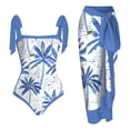 thumbnail image 1 of MKLEKYY Trajes De Baño Mujer 2 Piezas Women 1 Piece Swimwear+1 Piece Cover Up Two Piece Vintage Print Swimsuit Monokini Bikini 2 Piece Swimsuits Two Piece Tankini Set 1602, 1 of 4