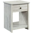 thumbnail image 1 of Pemberly Row Mid-Century 1 Drawer Wooden Nightstand in White Plank, 1 of 11