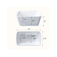 thumbnail image 3 of EastVita 49InchAcrylic Freestanding Bathtub.Square Shape Janpanese Soaking Tub With Seat Desgin. Modern Soaking Bathtub With Toe-Tap Chrome Right Drain. Slotted Overflow. CUPC Certified. Glossy White, 3 of 8