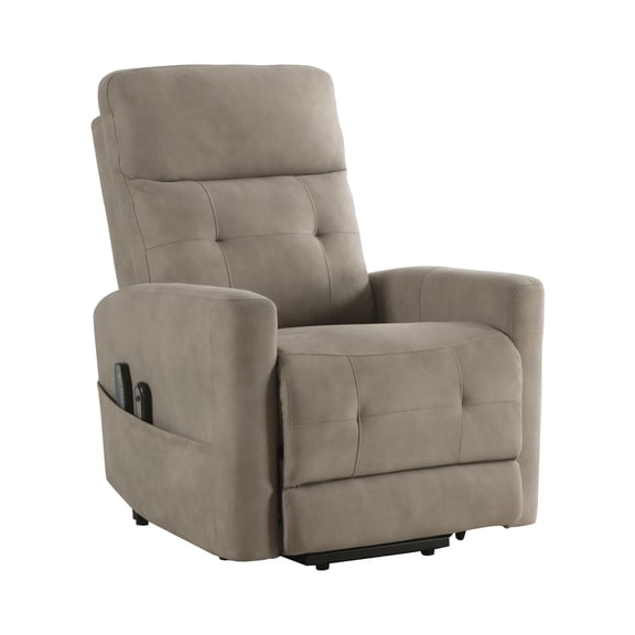 Lexicon Wichita Microfiber Power Lift Chair with Massage and Heat in Brown