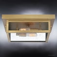 thumbnail image 5 of Luxury Modern Farmhouse Outdoor Ceiling Light, 4.00''H x 12.00''W, with Industrial Style Elements, Minimalist Design, Antique Brass Finish and Clear Seedy Glass, UQL1345, 5 of 7