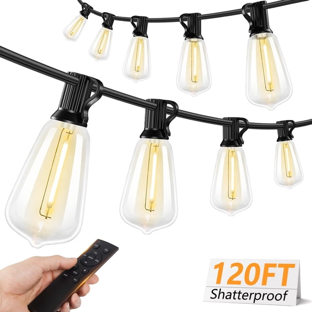 Cadena de luces Brightever de 120 pies, resistente al agua, control remoto regulable
