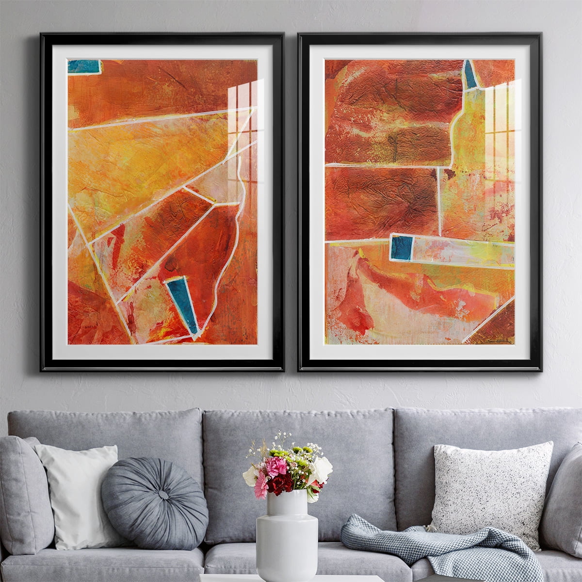 Wexford Home Primary Connection III Premium Framed Print, 26.5" x 36.5" - Ready to Hang, Black (Set of 2)