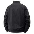 thumbnail image 4 of sdhkgrrt Plus Size Men's Zip Up Collared Long Sleeve Jacket Fall Winter Casual Basic Outwear Solid Trendy Work Business Coats, Black XL, 4 of 5
