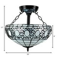thumbnail image 4 of Tiffany Style 2 Light Vintage Semi-Flush Ceiling Lamp - 16" Wide, 4 of 4