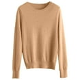 thumbnail image 4 of Womens Knit Sweaters Crew Neck Pullover Tops Loose Casual Long Sleeve Basic Winter Lightweight Outfits 2026 Gold M, 4 of 4