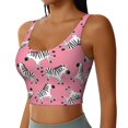 thumbnail image 2 of Rateoe Cute Cartoon Zebra Print Womens' Sports Bras Scoop Neck Sports Vest- Padded U Back Seamless High Impact Support, 2 of 7