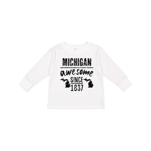 Inktastic Michigan Awesome Since 1837 Boys or Girls Long Sleeve Toddler T-Shirt