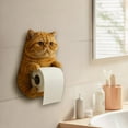 thumbnail image 5 of OugPiStiyk Cat Paper Holder, Realistic 3D Cat Resin Wall-Mounted Tissue Dispenser, Wall-Mounted Cat Tissue Papers Roll Storage Stand for Bathrooms, Kitchen, Home Decor (Garfield), 5 of 6