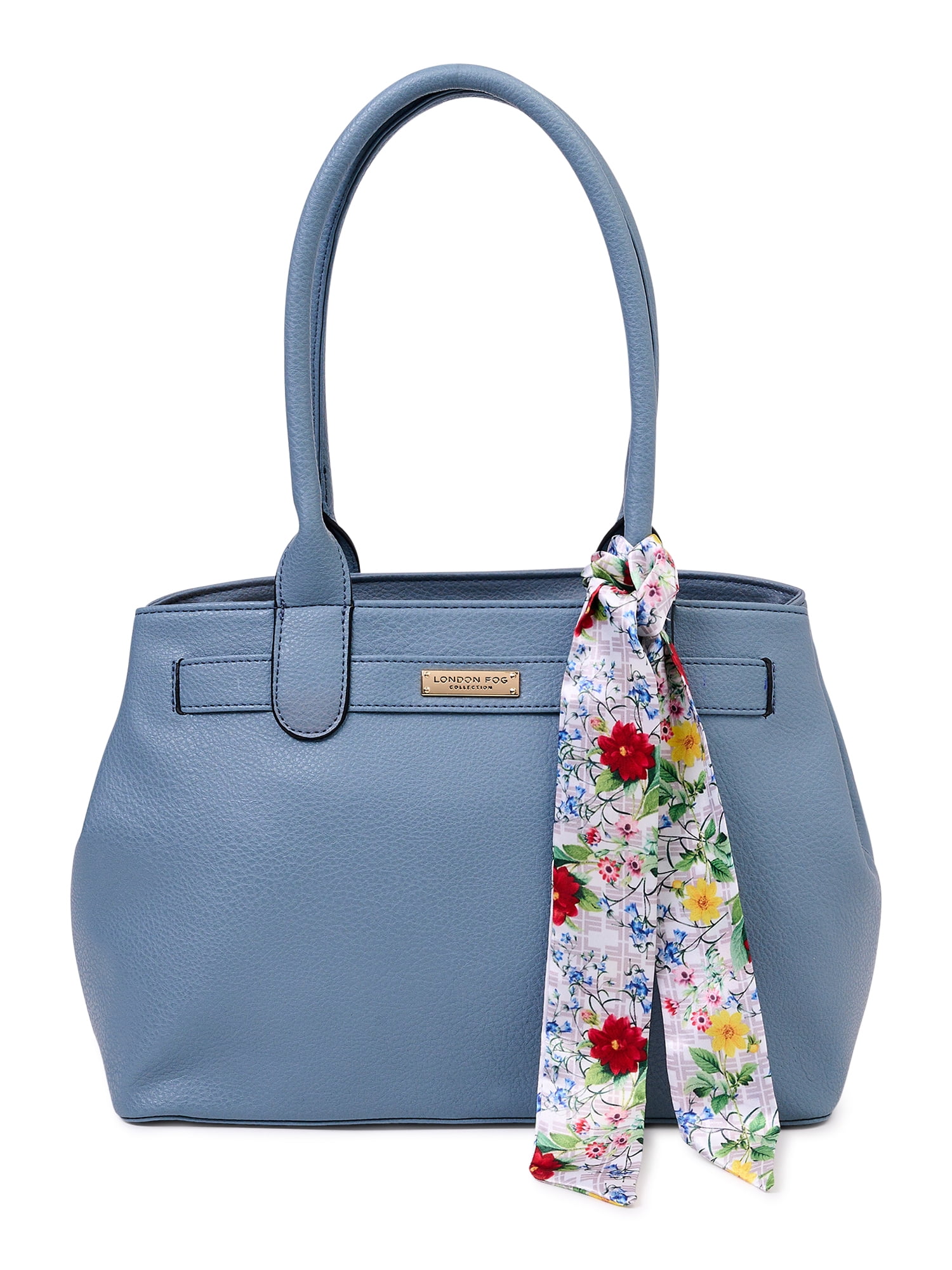 London Fog Women's Adult Lorianna Satchel with Scarf Dove