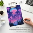thumbnail image 3 of FORMRS Acrylic Clipboard with Low Profile Clip Standard A4 Letter Size, 12.5" x 9", Neon Jellyfish, 3 of 8
