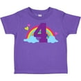 thumbnail image 3 of Inktastic 4th Birthday Rainbow Girls Toddler T-Shirt, 3 of 5