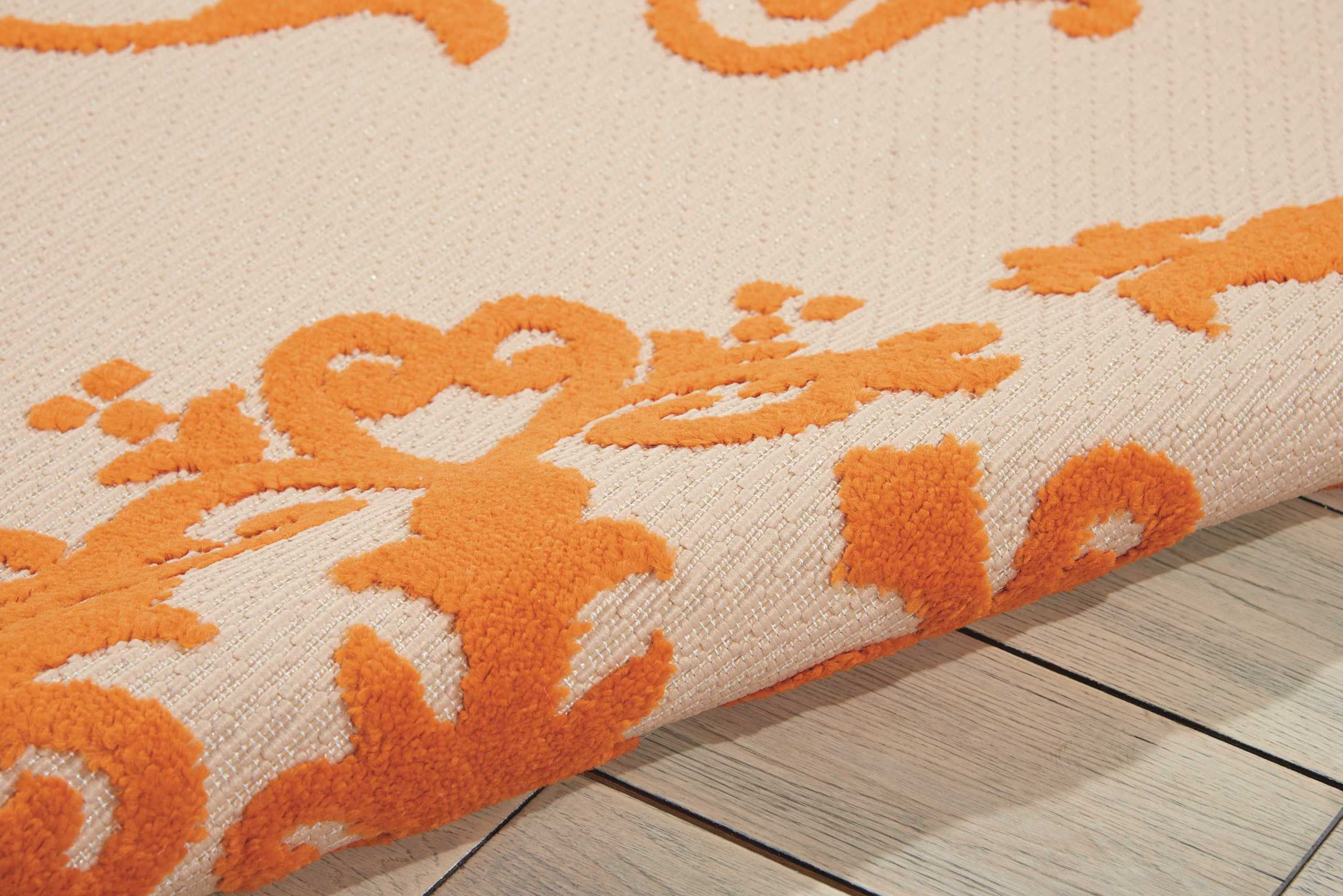 Nourison Aloha Indoor/Outdoor Orange 7'10" x 10'6" Area Rug, (8x11)