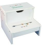 Tribal Arrow Boy White Storage Step Stool
