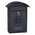 thumbnail image 1 of Buzón de correo con cerradura segura, 26 x 10 x 36 cm, decorativo, para guardar cartas Negro, 1 of 8