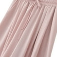 thumbnail image 4 of cfhntfmh Pajama Pants for Women Sleepwear Elastic Waist Soft Capri Sleep Pants Wide Leg Baggy Pocketed Cropped Pjs Bottoms, 4 of 5